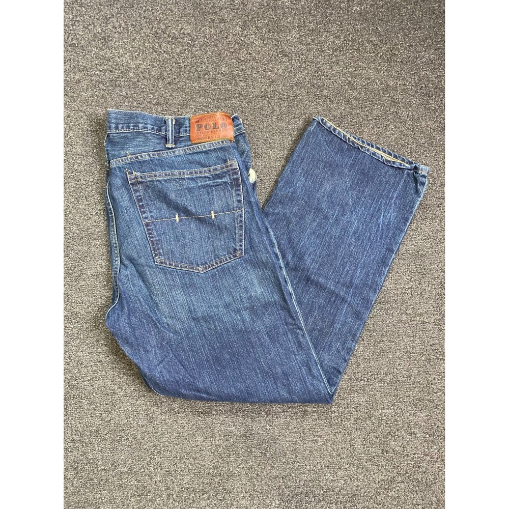 Polo‎ Ralph Lauren Blue Jeans Mens 38x30 Relaxed Straight Leg Denim Preppy Money